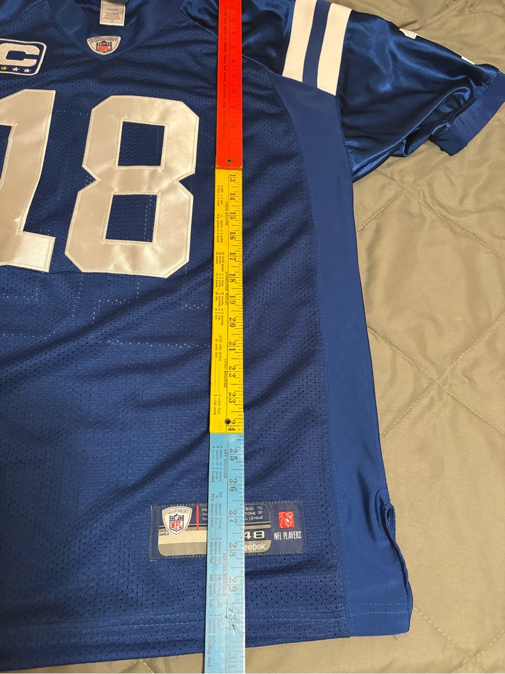 Peyton Manning #18 Indianapolis Colts NFL Jersey - Blue & White size 48 - Picture 6 of 6